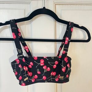 Target Black and Red Cherry Bikini Top